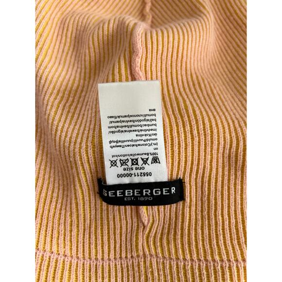 Seeberger Yellow & Peach Orange Ribbed Beanie - Picture 2 of 6